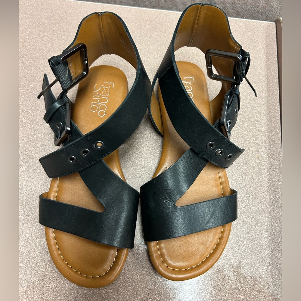 Franco Sarto Georgina Black leather sandals